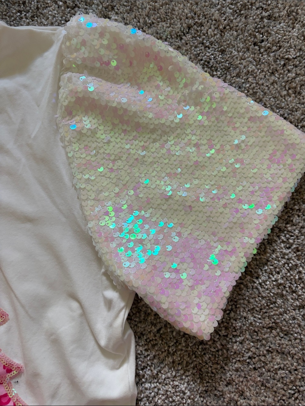 Grace + Emma Christmas Tree Tee with Iridescent Pink Sequin Sleeves - Picture 3 of 6